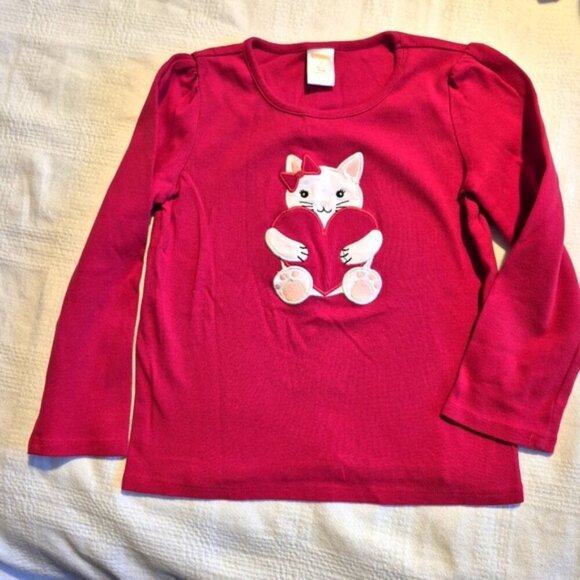 Gymboree girls size 7 red long sleeve Valentine's line shirt VGUC - Picture 1 of 4